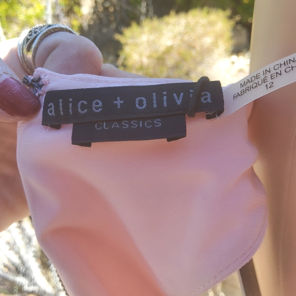 ALICE & OLIVIA NWT- Harmony Mini Racerback Dress in Blush - Picture 9 of 14